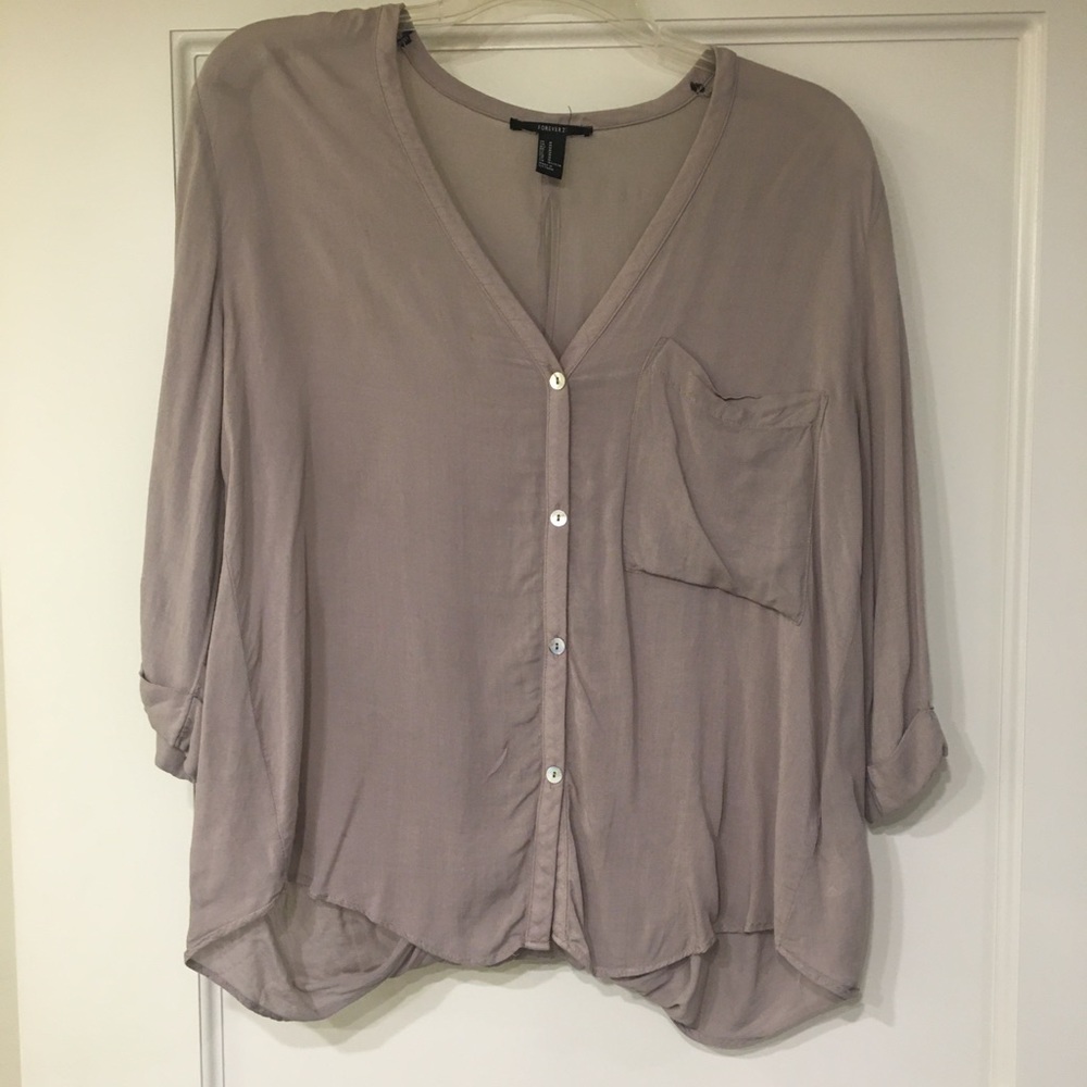 Grey 3 quarter length blouse